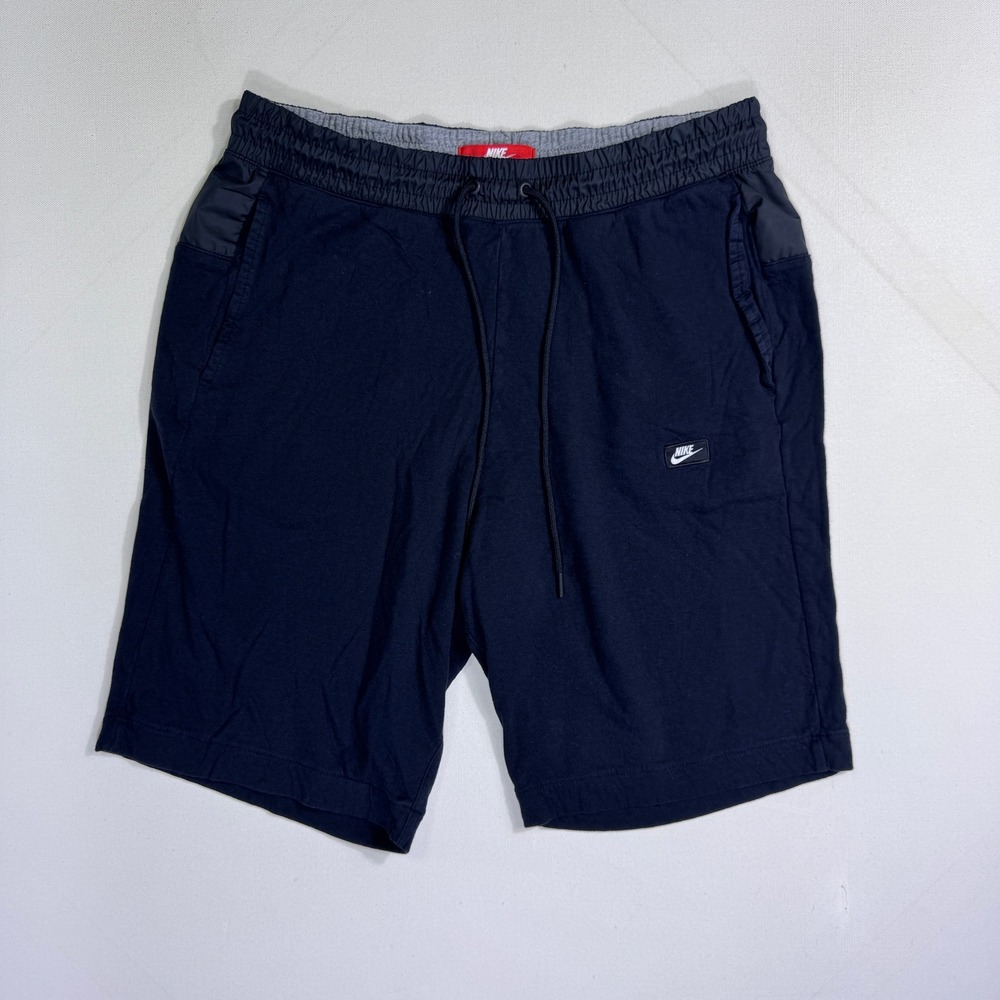 Nike Mens Black Cotton Knit Shorts Large 834350-010 Athletic Gym Lounge Workout